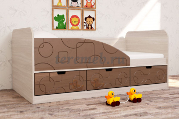 Кровать Бриз-4 МДФ (квадрат, ясень шимо светлый/шоколад) - фото товара, ракурс 1