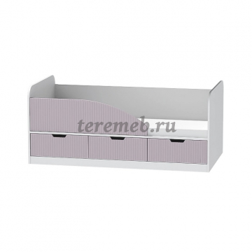 Кровать Бриз-4 МДФ (полосы, белый/ирис) - фото товара, ракурс 1