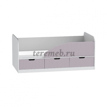 Кровать Бриз-4 МДФ (полосы, белый/ирис), цена 11100 руб. - фото товара, ракурс 2