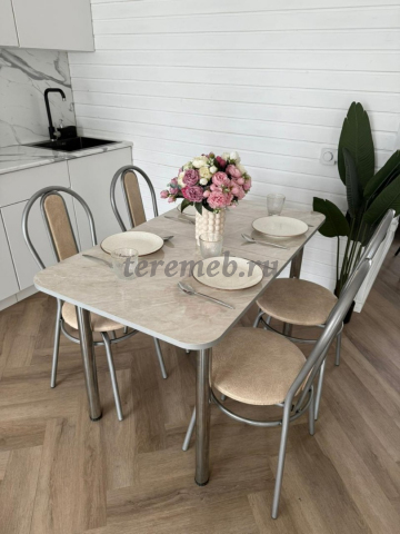 Обеденная группа: Стол раздвижной Универсальный + Стулья Венский (металлик), цена 10000 руб - фото товара, ракурс 2