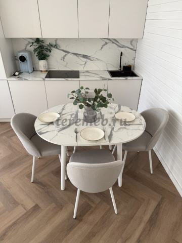 Обеденная группа: Стол раздвижной Универсальный (белый) + Стулья Элион (белый) - фото товара, ракурс 3