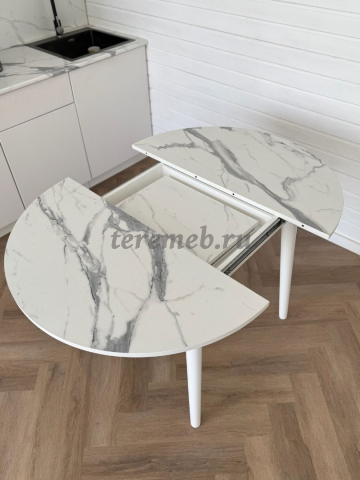 Обеденная группа: Стол раздвижной Универсальный (белый) + Стулья Элион (белый) - фото товара, ракурс 5