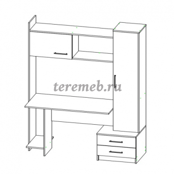 Стол компьютерный Интел-16 (бодега светлый/бодега тёмный), цена 14850 руб. - фото товара, ракурс 2