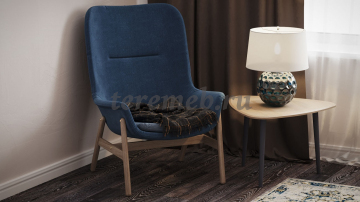 Стол журнальный Квинс (черный сатин/дуб сонома) - фото товара, ракурс 1