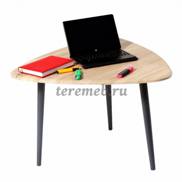 Стол журнальный Квинс (черный сатин/дуб сонома), цена 5400 руб. - фото товара, ракурс 2