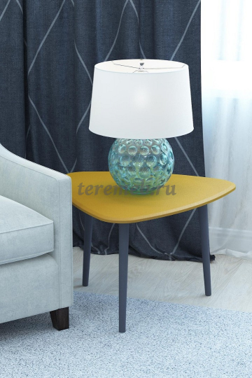 Стол журнальный Квинс (черный сатин/карри) - фото товара, ракурс 1