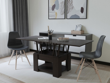 Стол-трансформер Сокол СЖ-2 (венге), Артикул СЖТ-4769, Размеры (ДхГхВ): в сложенном виде:, 800 х 750 х 450 мм, в разложенном виде:, 1600 х 750 х 720 мм