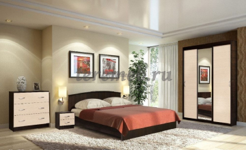 Кровать 1,4 арт.032 Кэт-7 с низким щитом (венге), цена 9400 руб. - фото товара, ракурс 2