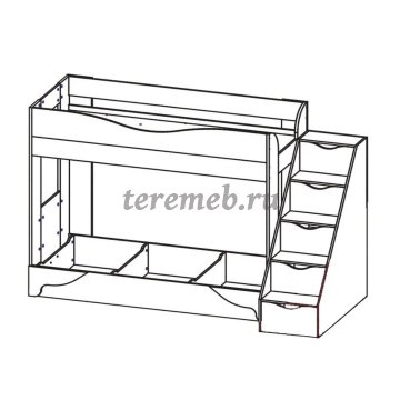 Двухъярусная диван-кровать Латте 77-01 (дуб сонома/аляска/бежевый), цена 41300 руб. - фото товара, ракурс 2