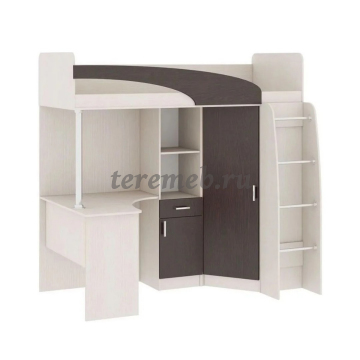 Кровать-чердак Карамель 77-01 (анкор светлый/бодега тёмный) - фото товара, ракурс 1