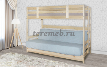Кровать двухъярусная с диваном Массив для покраски - фото товара, ракурс 1