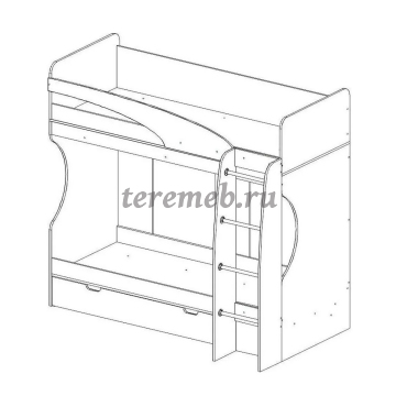 Кровать двухъярусная Карамель 77-02 (анкор светлый/бодега тёмный), цена 19450 руб. - фото товара, ракурс 2