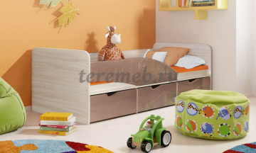 Кровать Бриз-3 МДФ (волна, ясень шимо светлый/шоколад) - фото товара, ракурс 1