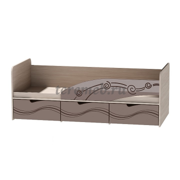 Кровать Бриз-3 МДФ (волна, ясень шимо светлый/шоколад), цена 12550 руб. - фото товара, ракурс 2