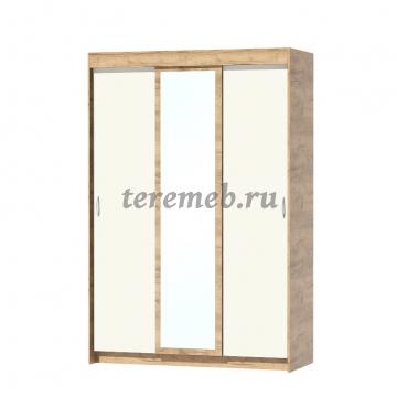 Шкаф-купе 015 Диал (дуб крафт золотой/миндаль) - фото товара, ракурс 1