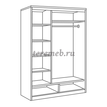 Шкаф-купе 009 Диал (ясень шимо темный/ясень шимо светлый), цена 21850 руб. - фото товара, ракурс 2