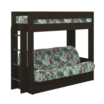 Диван-кровать двухъярусная Новая Элегия (акция), Материалы: ЛДСП; ПВХ; ДВП; ППУ;, Ткань; Металл; Дерево, Цвета корпуса: Ясень шимо светлый, Дуб сонома, Венге, Цвета обивки: По каталогу