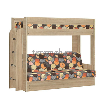 Диван-кровать двухъярусная Элегия (акция), Артикул 8900135, Размеры (ДхГхВ): 2090 х 1160 х 1730 мм, спальное место:, I ярус — 1160 х 1860 мм, II ярус — 790 х 1890 мм