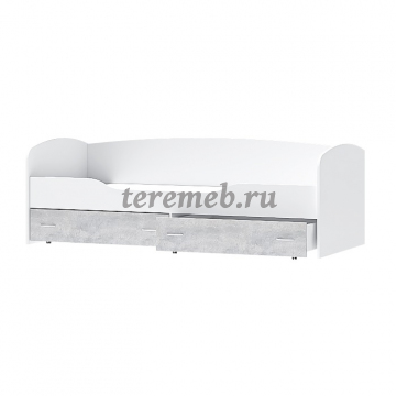 Детская Бриз ЛДСП вариант 4 (белый/цемент светлый), Материалы: ЛДСП; ПВХ; ДВП; Металл, Цвет: Белый/Цемент светлый