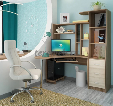 Стол компьютерный Интел-9 (ясень шимо тёмный/ясень шимо светлый) - фото товара, ракурс 1