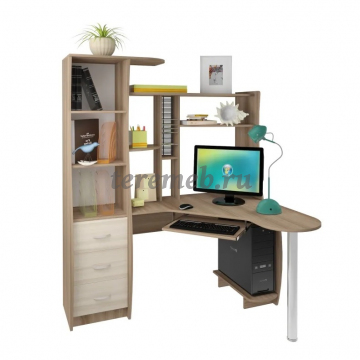 Стол компьютерный Интел-9 (ясень шимо тёмный/ясень шимо светлый), цена 13900 руб. - фото товара, ракурс 2