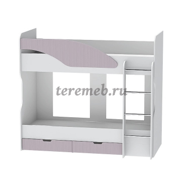 Детская Бриз МДФ (полосы, белый/ирис) вариант 6, Производитель: Диал, Страна: Россия