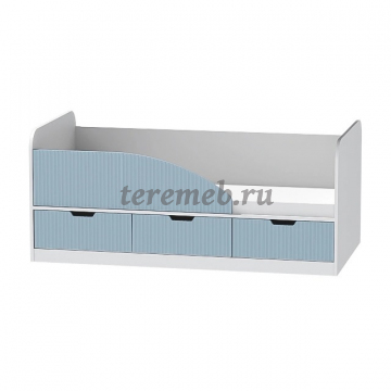 Кровать Бриз-3 МДФ (полосы, белый/антарктида), цена 12250 руб. - фото товара, ракурс 2