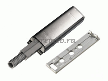 Толкатель Push Latch система открытия нажатием, Материалы: Пластик; Металл, Цвет: Серый/Металлик