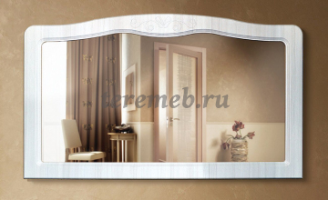 Спальня Кэт-6 вариант 1, Материалы: ЛДСП; МДФ; ПВХ; ДВП;, Зеркало; Металл, Цвет: Бодега светлый/Сандал белый