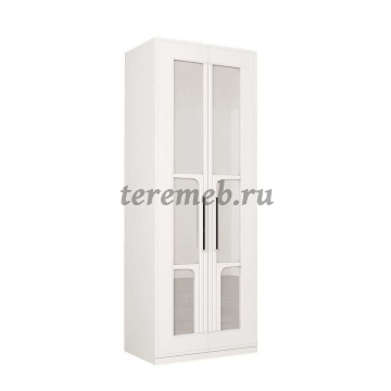 Спальня Валенсия вариант 1, Материалы: ЛДСП; МДФ; ПВХ; ДВП; Зеркало; Металл, Цвет: Белый шагрень/Белый шагрень